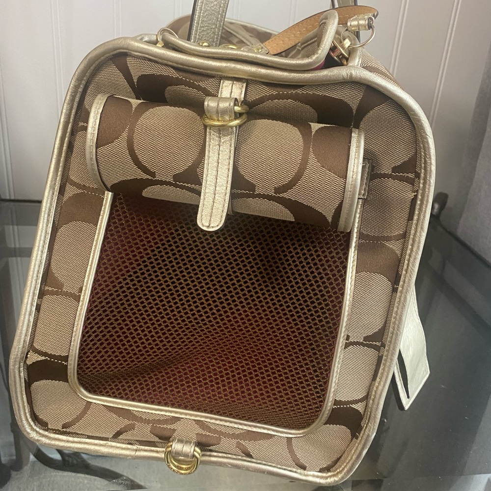 Rare Gold Coach Dog Carrier / Purse